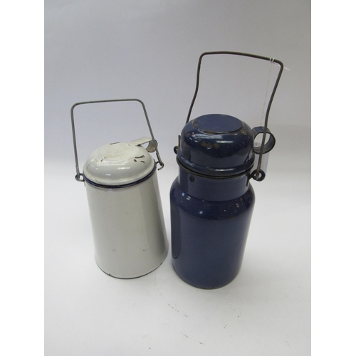 8032 - Two enamel billy cans