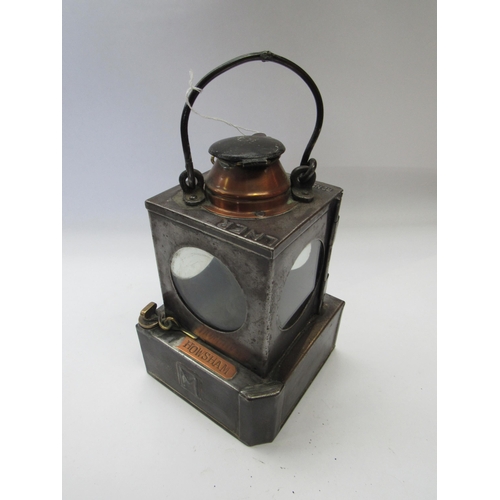 8039 - An LNER signal lamp interior with brass plate showing 'Howsham'