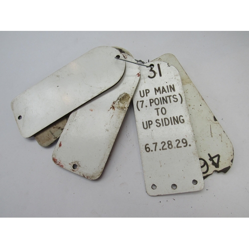 8048 - Six traffolite signal box lever plates