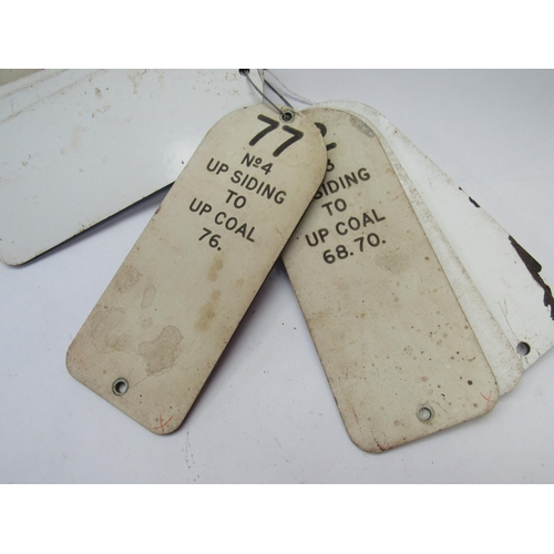 8050 - Ten traffolite signal box lever plates