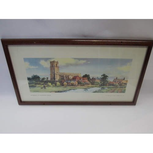 8053 - A framed and glazed carriage print of Blythburgh near Halesworth, 54 x 29cm including frame