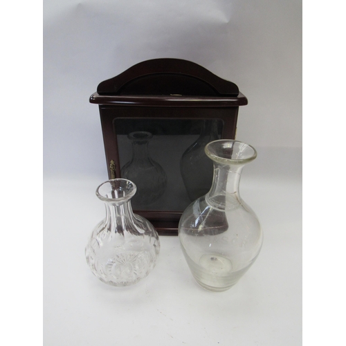 8058 - A presentation L & Y Rly vase in a modern wooden case and a similar LBSC vase a/f