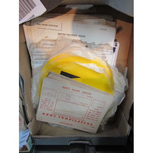 8063 - A box containing mixed goods yard paperwork