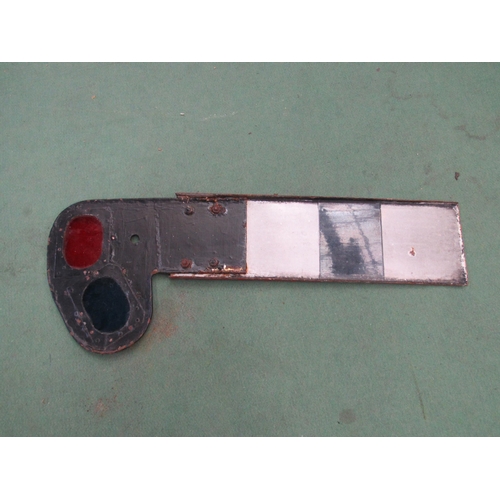 8075 - An LNER Home signal arm with cast spectacle plate marked LNER to side of the enamel blade, chips to ... 