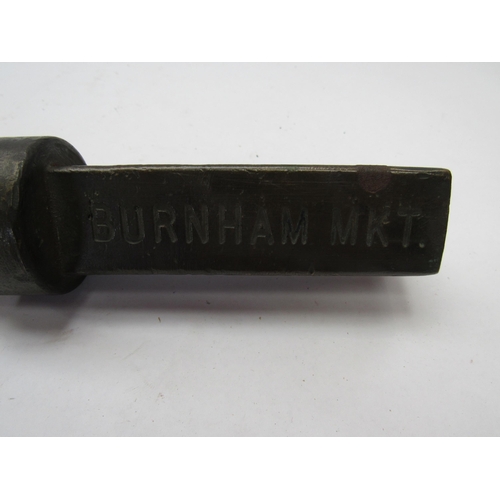 8080 - A brass single line staff for Wells - Burnham Market from the former GER station that closed in 1964