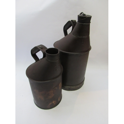 8186 - Two BR oil containers, tallest 40cm