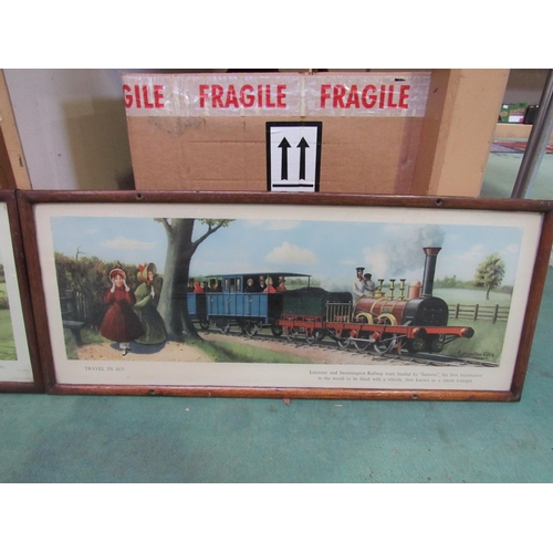 8187 - Four framed and glazed railway carriage prints including 'Electric Tram on the Burton and Ashby Ligh... 