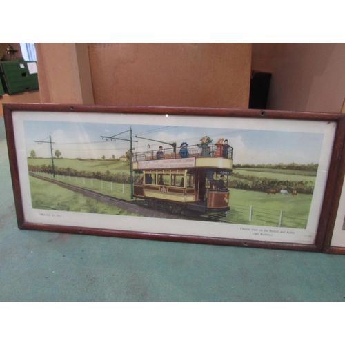 8187 - Four framed and glazed railway carriage prints including 'Electric Tram on the Burton and Ashby Ligh... 