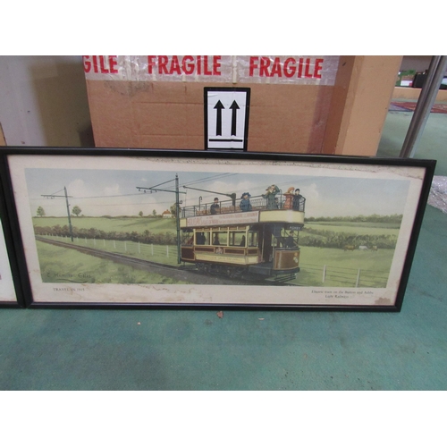 8187 - Four framed and glazed railway carriage prints including 'Electric Tram on the Burton and Ashby Ligh... 