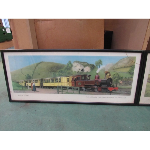 8187 - Four framed and glazed railway carriage prints including 'Electric Tram on the Burton and Ashby Ligh... 