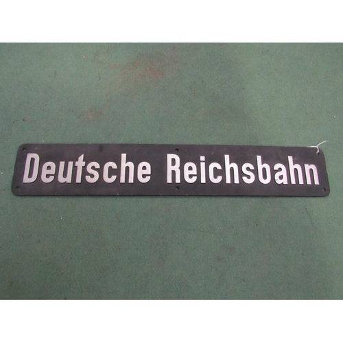 8193 - A cast alloy 'Deutsche Reichsbahn' locomotive plate, 60cm long