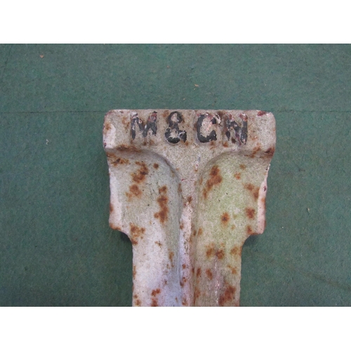 8195 - A cast iron M&GN lineside parish boundary sign, stamped to reverse