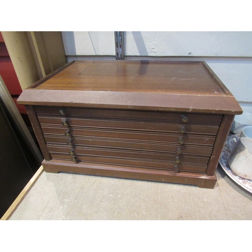 8199 - A mahogany cased six drawer cutlery storage unit containing silver plated examples from various comp... 