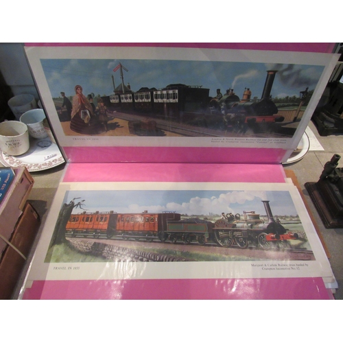 8203 - A folder containing various loose carriage prints including 'Old Station at Derby', 'North London Ra... 