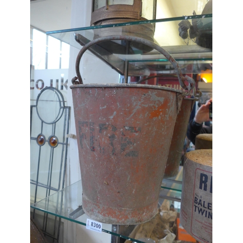 8300 - A painted galvanised fire bucket