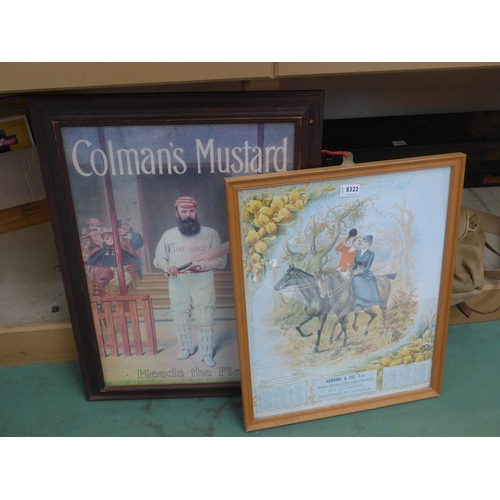 8322 - Two modern framed prints; Colmans and Adnams