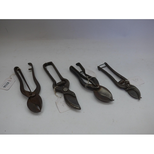 8336 - Four secateurs including two Aubert patent secateurs (one F.S.R ad one Fedco) and two others (one me... 