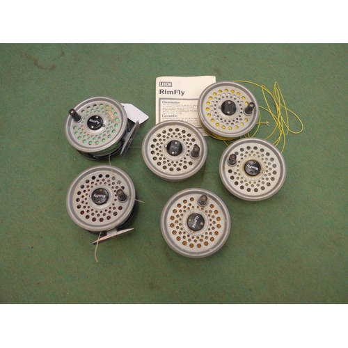 8373A - Two Leeda Rimfly fly fishing reels and four spools