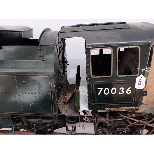 8219 - A part built 7¼” 4-6-2 coal-fired Britannia class 70036 'Boadicea' steam locomotive and tender. Part... 