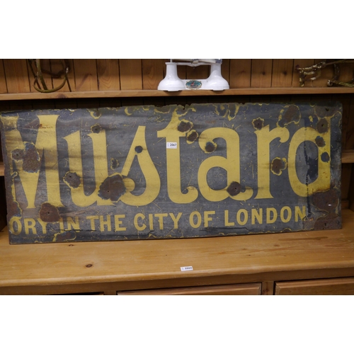 2067 - An Enamel  'Mustard' Sign 130cm x 52cm