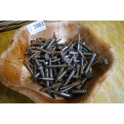 2083 - A tub of Victorian iron screws