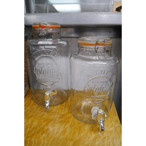 2084 - Two kilner glass drinks dispensers, 8litres and 5liters