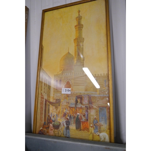 2104 - After OTTO PILNY - two framed and glazed prints, Middle Eastern scenes