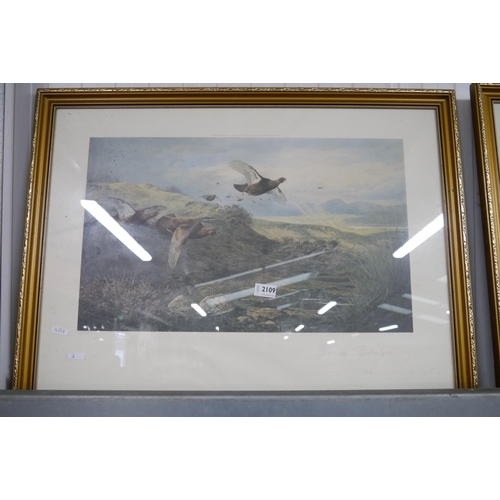 2109 - Two Archibald Thorburn prints - Driven Partridges and the Twelfth, gilt framed