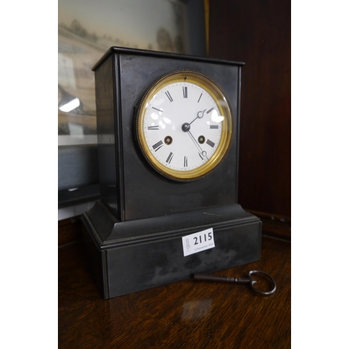 2115 - A slate mantel clock