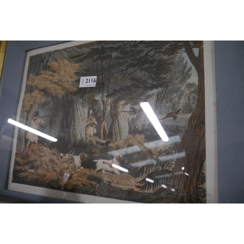 2116 - Three framed hunting prints