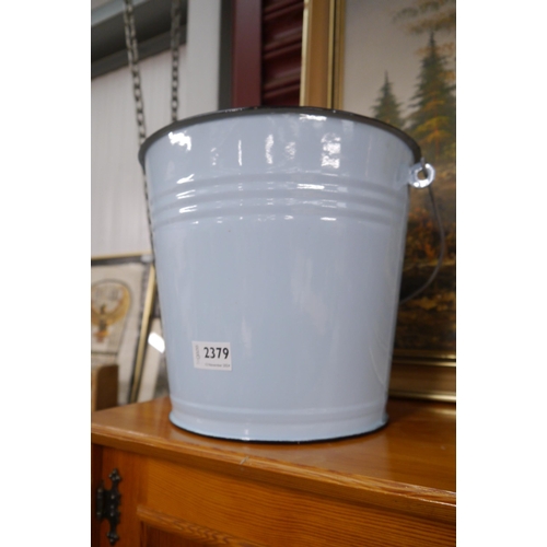 2379 - A blue enamel bucket