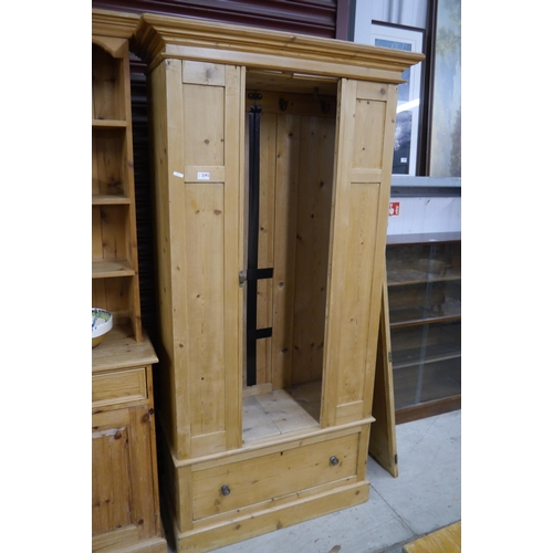 2392 - An Edwardian pine single wardrobe