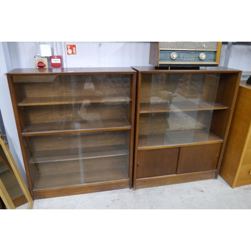 2394 - Two mid Century glass door cabinets