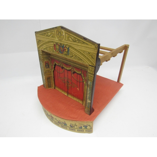 9196 - Two 1960's Pollocks model theatre dioramas of wooden construction with Bakelite proscenium with appl... 