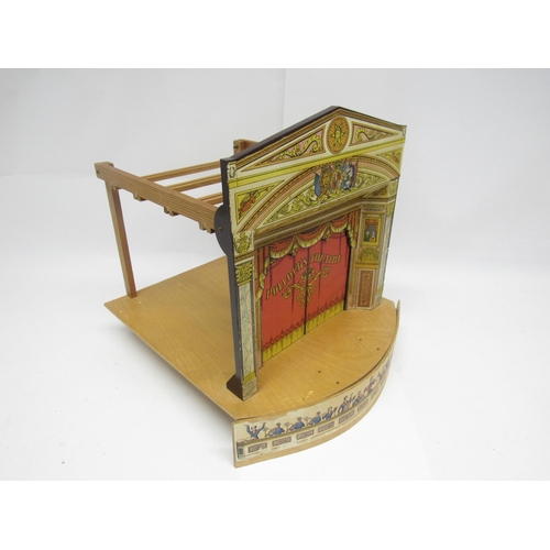 9196 - Two 1960's Pollocks model theatre dioramas of wooden construction with Bakelite proscenium with appl... 