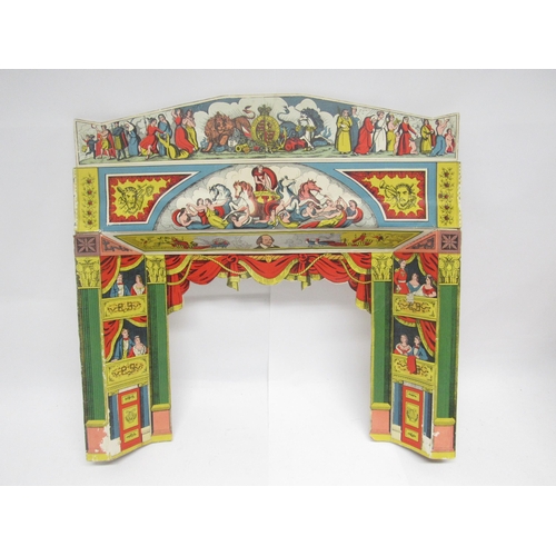 9196 - Two 1960's Pollocks model theatre dioramas of wooden construction with Bakelite proscenium with appl... 