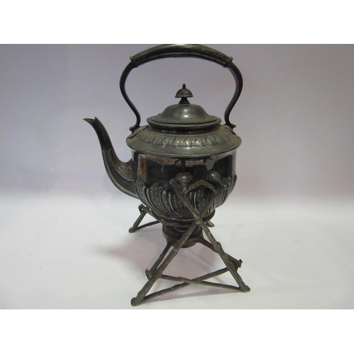 1545 - A Walker & Hall plated spirit kettle on stand