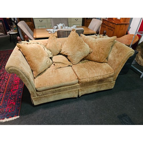 1114 - A Knoll style large two seater sofa with cushions, tear present