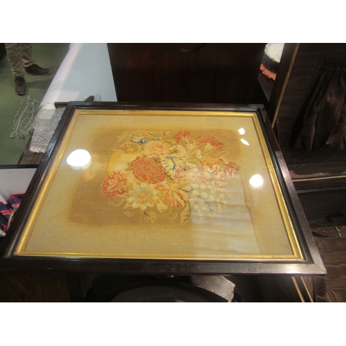 4008 - A 19th Century rosewood wine table with needlepoint glazed top over a trumpet shaped chamfered colum... 