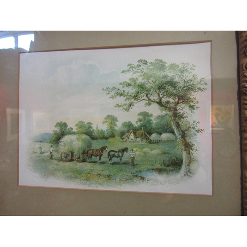 4060 - A pair of Clevereton White farm prints, framed and glazed, 16.5cm x 22.5cm image sizes