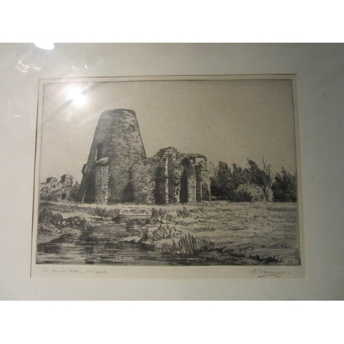 4086 - HENRY JAMES STARLING (1905-1966) A framed and glazed etching - 'St Benets Abbey, Norfolk'. Pencil si... 