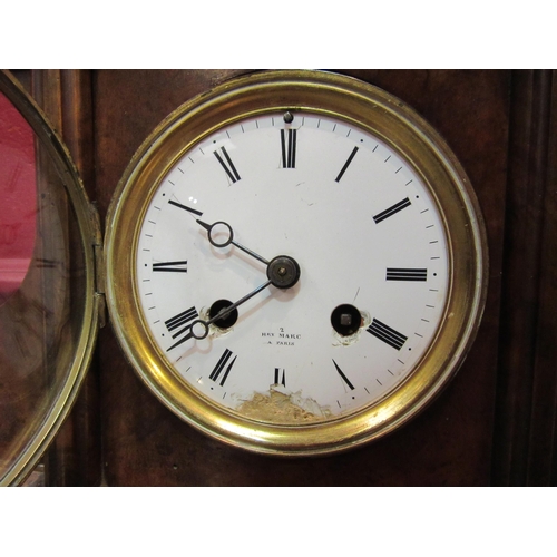 4137 - A Henry Marc Paris walnut cased mantel clock, with pendulum, dial a/f