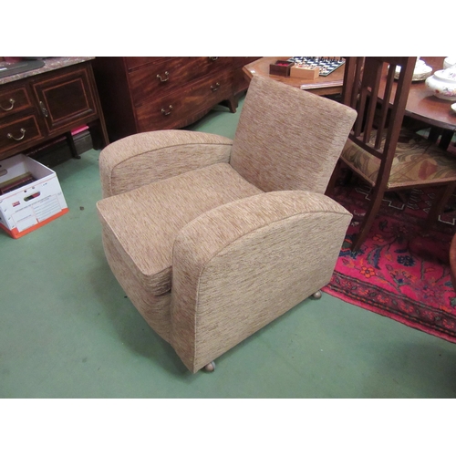 4191 - A pair of Art Deco club armchairs re-upholstered in chenile