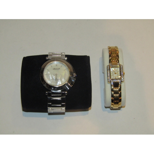 4394 - An Ingersoll stainless steel cased wristwatch with mother-of-pearl face, together with a ladies Seko... 