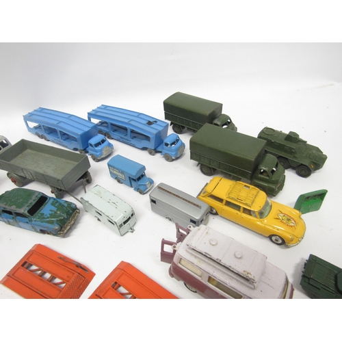 9374 - A collection of loose and playworn diecast model vehicles and accessories to include Crescent racing... 