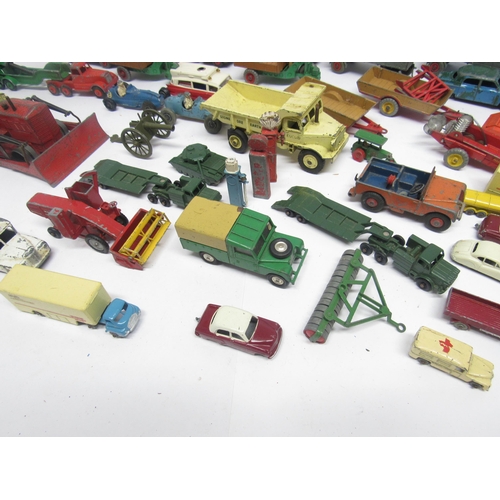 9374 - A collection of loose and playworn diecast model vehicles and accessories to include Crescent racing... 