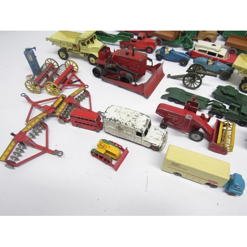 9374 - A collection of loose and playworn diecast model vehicles and accessories to include Crescent racing... 