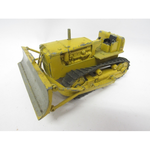 9424 - A playworn Triang Spot-On diecast model 116 Caterpillar D9 Bulldozer with yellow body and rollers, b... 