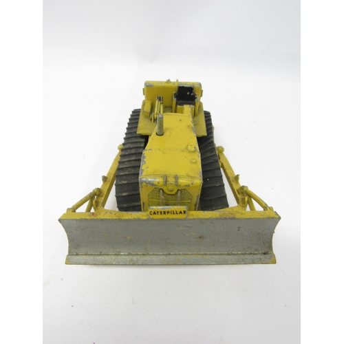 9424 - A playworn Triang Spot-On diecast model 116 Caterpillar D9 Bulldozer with yellow body and rollers, b... 