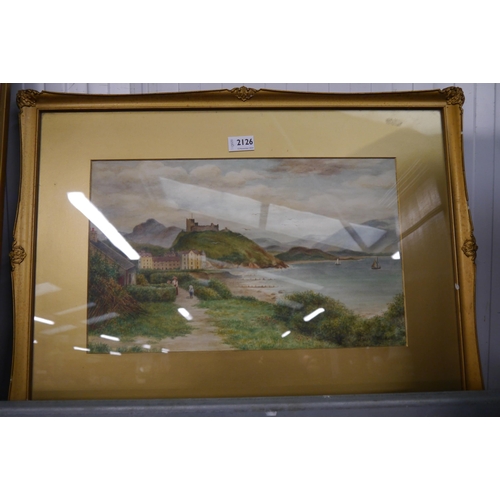 2122 - GRACE HAWKINS: An early 20th Century watercolour of Criccieth Bay, North Wales and another